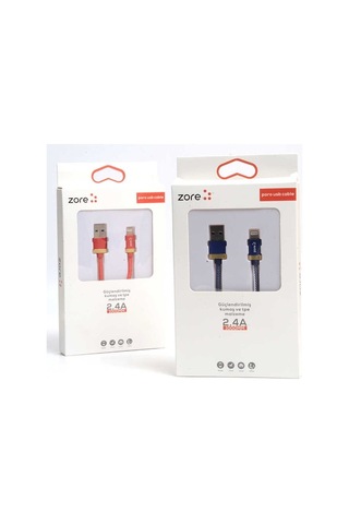 Zore Poro Lightning Usb Kablo 1M-Gold-Gri