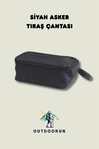 Outdoorun Siyah Asker Tıraş Çantası Siyah