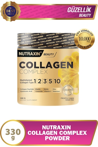 Nutraxin Collagen Complex Powder 330 Gr - Tip 1,2,3,5,10 Kolajen, Hyalüronik Asit, Selenyum, Seramid