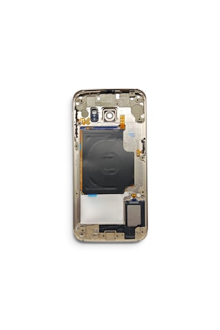 G925 Orta Kasa Galaxy S6 Edge Uyumlu Gold Renk Orta Kasa Çerçeve + Ses Açma On Off Tuş Plastik Kamera Camı Ve Hoparlör