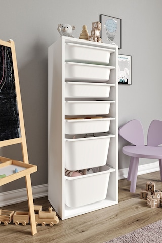 %100 Mdf - Xl Mono 7 Sepetli Oyuncak Dolabı Beyaz