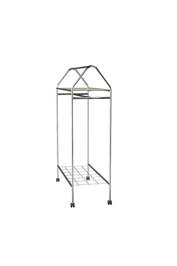 Tekerlekli Home Hanger Metal Askılık Ayaklı Askılık Krom