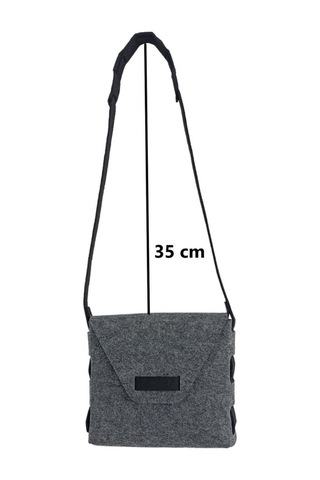 Kız Çocuk Omuz Çantası Keçe Sağlıklı Dikişsiz Etkinlik Günlük Çanta Gri-siyah Gri