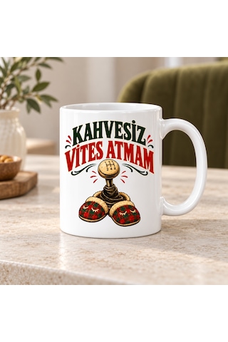 Agc Uygun Sepet Kahve Vitesi Tasarımlı Porselen Kupa - Model 776 Agc