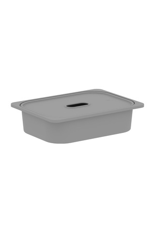 5 Adet Gri Kapaklı Çok Amaçlı Saklama Kutusu - Oyuncak Sepeti 5ks5k Gri