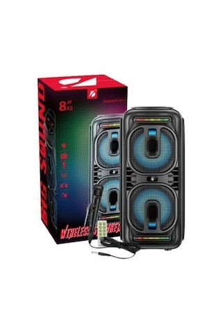 Kts-1819 Siyah Bluetooth Hoparlör Rgb Led, Dahili Mikrofon, Kumandalı Speaker-1325