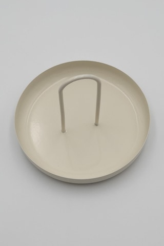 Kremrengi Metal Dekoratif Tabak & Kase, Anahtarlık, Makyaj Organizeri, Banyo Düzenleyici, Çerezlik Krem