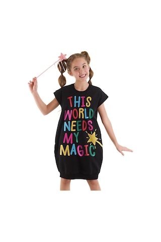 Denokids Mshb&g Magical Kız Çocuk Siyah Elbise Siyah