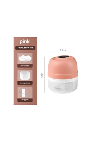 Reedark Evde Kullanıma Uygun Elektrikli Sarımsak Ödücü - Kablosuz Mutfak Aleti, Bebek Yemeği Ve Et Ezme İçin 100ml Pembe Yeni Pembe