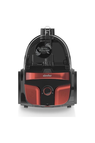 Simfer 6302 Clean Power Toz Torbasız Yatay Süpürge 800W Kırmızı