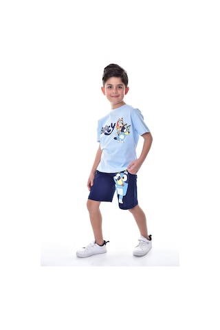 Zuzunga Bluey Baskılı 2'li Şort - T-shirt Çocuk Takım Mint Mint Yeşili