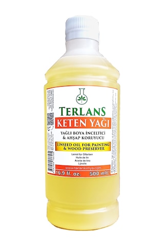 Terlans Ağartılmış Keten Yağı Resim Yağı 500 ML