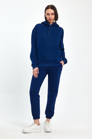 Odda Kadın Kapüşonlu Şardonlu Sweatshirt Lacivert