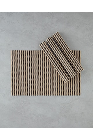 English Home Serene Bambu 4'lü Amerikan Servis 30x45 Cm Siyah-krem Siyah-krem