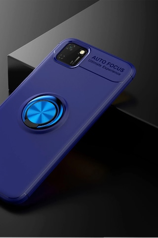 Cosmotex Newface Huawei Y5p Kılıf Range Yüzüklü Silikon - Mavi