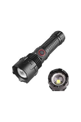 Everton Rts-s020 Xhp50 Led 1000 Lümen Yağmur Suyu Geçirmez Şarjlı El Feneri-9854 Siyah