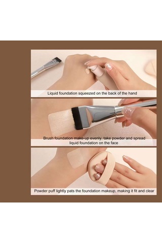 Wezone Gümüş Düz Uç Fondöten Fırçası - Toz Tutmayan, Yumuşak Tüylerli, Doğal Görünümlü, İnce Ve Izsiz Tabaklama