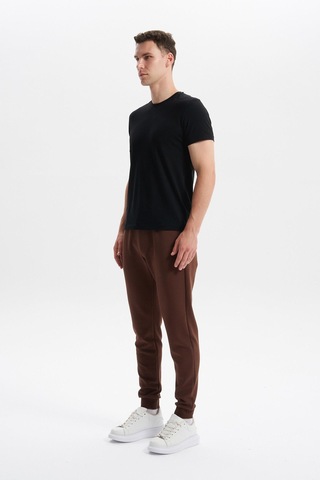 Ar-ma Erkek Slim Fit Basic Interlok Dar Paça Eşofman Altı Arka Ve Ön Cepler Gizli Fermuarlı %80 Pamuk %14 Polyester %6 Elastane K30174998802 Kahverengi-k1 Kahverengi