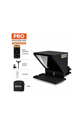 Pratic Prompter %100 Yerli Üretim & Yazılım Çanta + Kumanda + Telefon Tutucu 34cmx24.5cmx17cm