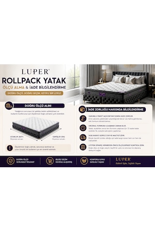 Luper Çift Kişilik Roma Couple Wick Full Ortopedik Delu x e Yaylı Yatak 90 x 190