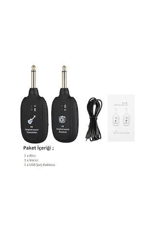 Teknoroket Kablosuz Wireless Gitar Alıcı , Verici Sistemi Set