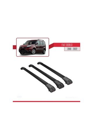 Fiat Doblo 2010-2022 Arası İle Uyumlu Ace-1 Ara Atkı Tavan Barı Siyah 3 Adet Bar