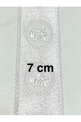 Geniş Tül Güpür /ara Model / 9 Metre / Beyaz / No5