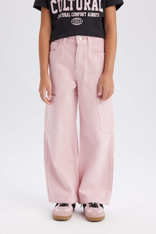 DeFacto Kız Çocuk Wide Leg Kargo Geniş Paça Jean Pantolon C0451A825SMPN122 Pembe