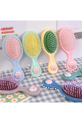 Sevimli Şeker Renk Kedi Pençe Yay Anti-vida Saç Fırçası Tarak Masaj Taşınabilir Dolaşık Çözücü Ev Banyo Saç Fırçası Kadınlar İçin Bebek Şeyler