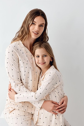 Arnetta Kız Çocuk Gömlek Pijama Krem-1720 KREM