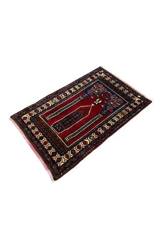 El Dokuma Sıfır Çamardı Seccade 80x125 Kırmızı Kök Boya Namazlık