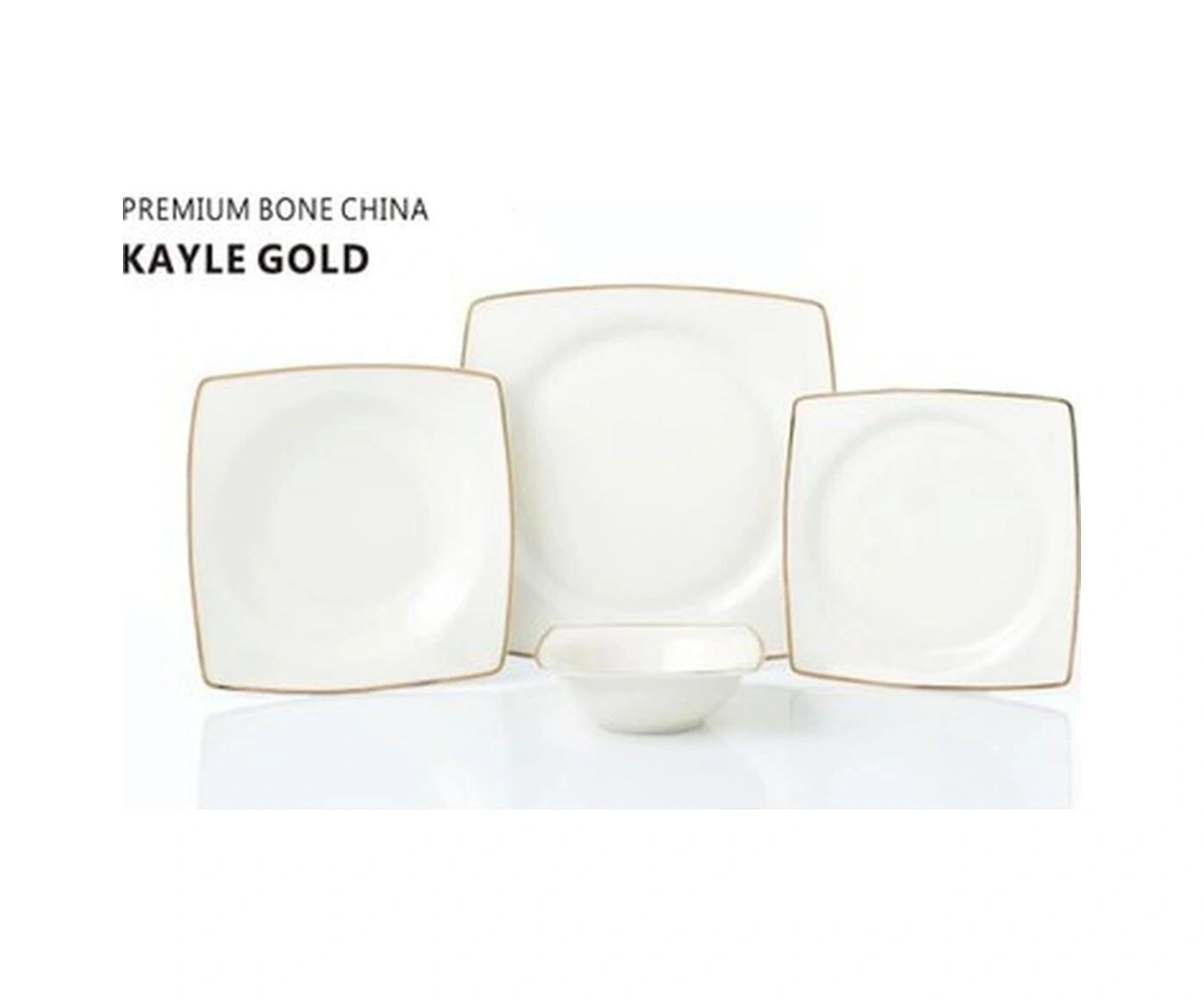 Pierre Cardin 58 Parça 12 Kişilik Yemek Takımı Kayle Gold Süt Beyazı