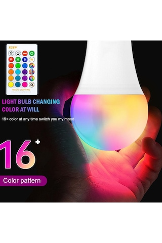 Homyl E26 E27 Rgb Led Ampul Ev Partisi Için 16 Renk Değişimi 70x130mm-15w