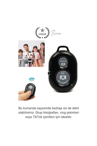 Bluetooth Kablosuz Uzaktan Kumanda İos Android Uyumlu Selfie Fotoğraf Video Çekme Remote Shutter Diğer