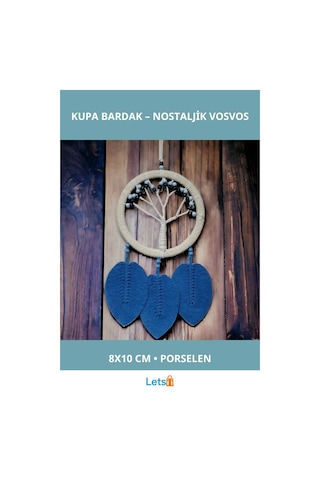 Rüya Kovan Hayat Ağacı Dream Catcher Mavi 50 Cm 1 Adet