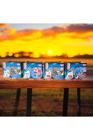 Tüm Dünya Ülkeleri-harita-bayrak-başkent Kartları-dörtlü Avantaj Set