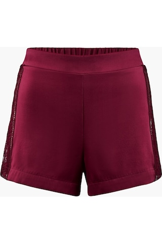 Aubade Midnight Whisper Shorty Dantelli Stretch Ipek Şort Külot Bordo