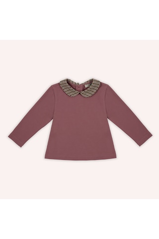 Panço Kız Çocuk Bebe Yakalı T-shirt Gül Kurusu 2421gb05009-4974 001