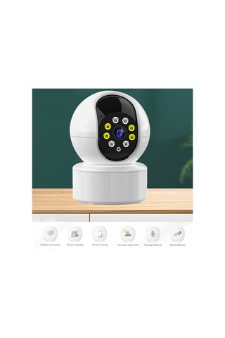 Akıllı Güvenlik Kamerası 1080p Hd Ev Kamerası Gece Görüşlü Hareket Algılama 360 Panoramik Görünüm Bebek Evcil Hayvan Yaşlılar İçin