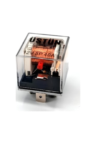 Mini Röle Şeffaf 12v 40a 5p Ledli Uyumlu 5 Terminalli