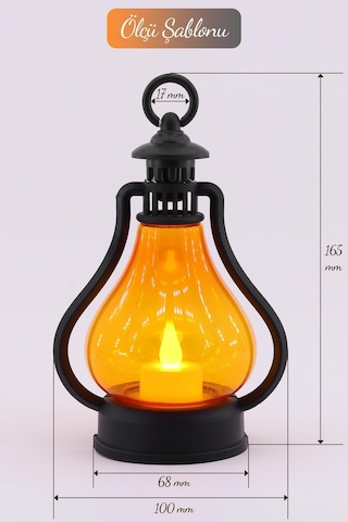 Led Mum Vintage Retro Gaz Lambası Tipi Pilli Dumansız Alevli Dekoratif Yapay Mum Işıldak El Lambası