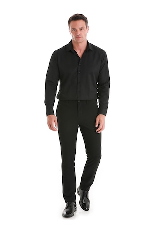 Hatemoğlu Siyah Slim Fit Desenli Slim Yaka Pamuklu Uzun Kollu Gömlek 24d190000019 991 Siyah