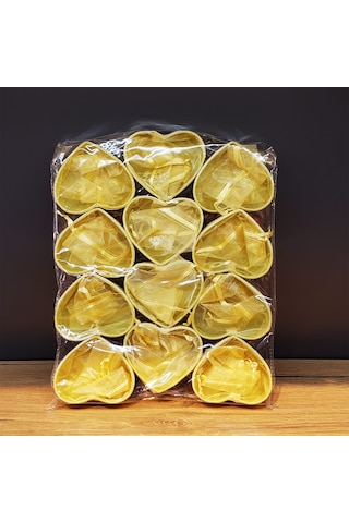 Büro Ev Ofis Banyo Düzeni İçin Kalpli Sarı Tül Kese