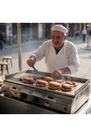 Gülcan İkili 90'lık Hamburger Pleyt Izgara Tüplü