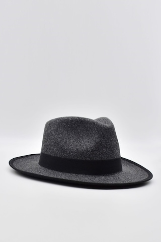 Külah Vintage Erkek Fedora Fötr Şapka Panama İngiliz Trilby Kasket Gri - Gri