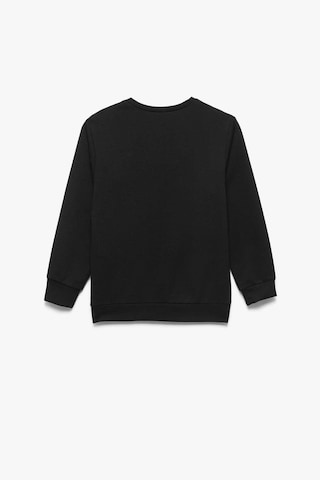 Koton Erkek Çocuk Baskılı Uzun Kollu Bisiklet Yaka Sweatshirt Siyah
