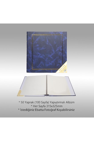 Nurcan Foto NRCN-C50315 315 x 325 MM 50 Yaprak 100 Sayfa Ciltbezli Yapıştırmalı Fotoğraf Albümü