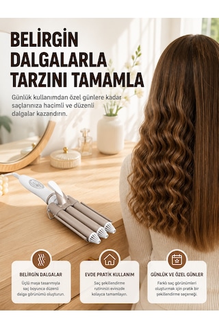 Profesyonel Kullanıma Uygun Bukle Maşası Yeni Nesil - Lisinya Çok Renkli