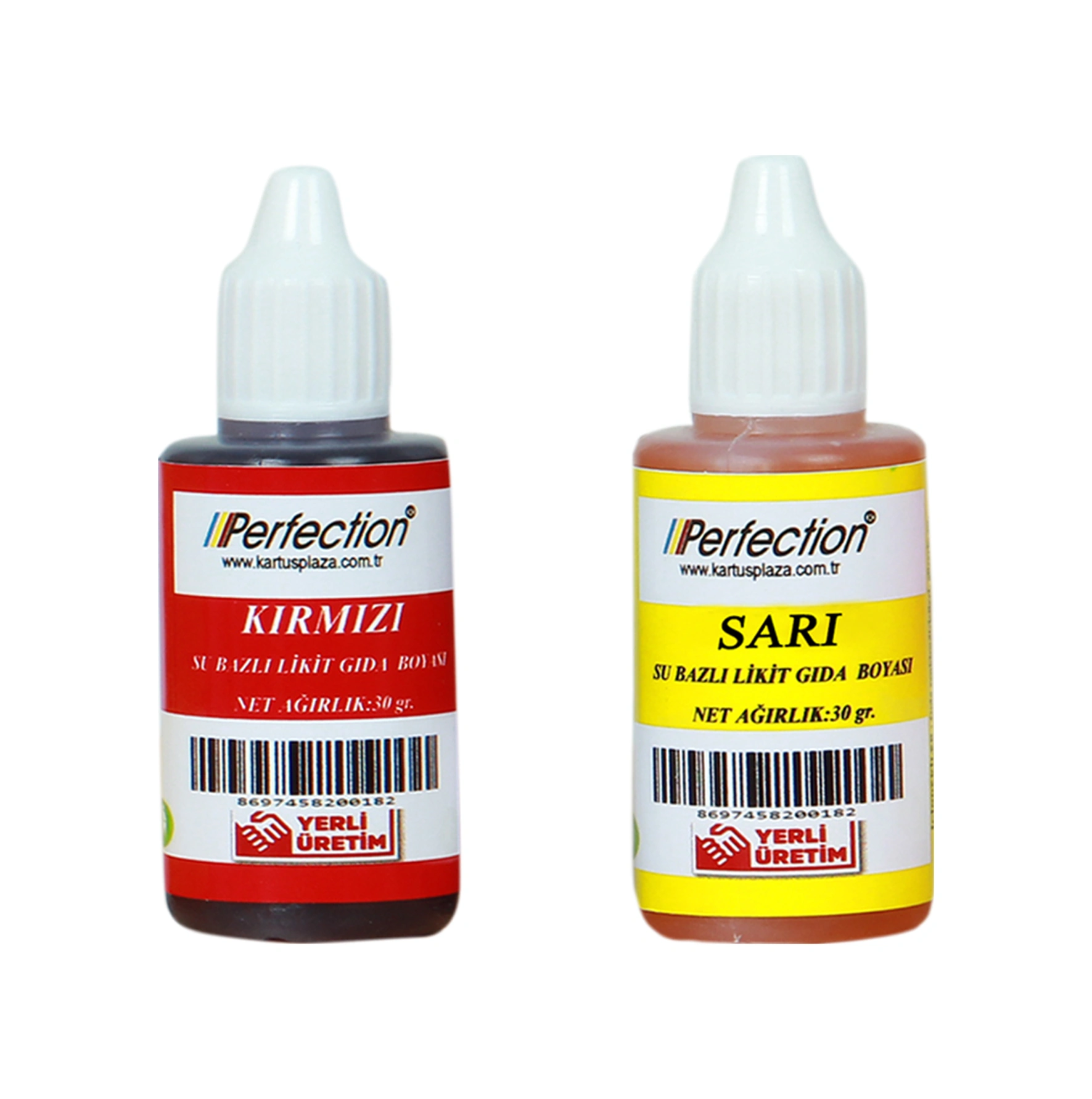 Perfection Chef 2'li Sıvı Su Bazlı Likit Gıda Boyası Sarı Kırmızı 2 X 30 Gr.