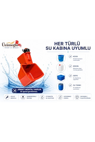 10 Adet Depo Suluk Aparatı Otomatik Şamandıralı Tavuk Suluğu Kova, Bidon Ve Depoya Uyumlu Kanatlı Hayvan Otomatik Suluk